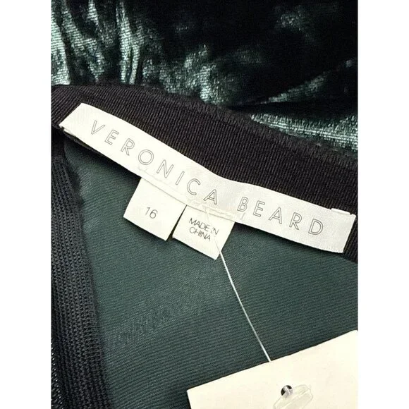 Veronica Beard Navita Emerald Green Velvet Skirt Size 16 Embellished Midi NWT - Picture 9 of 13